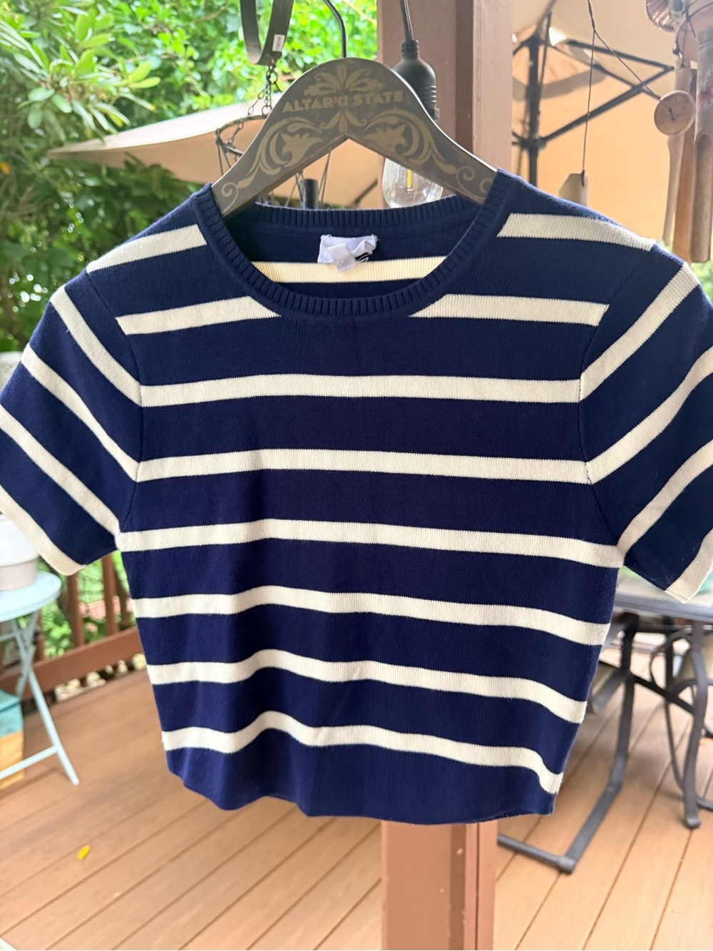 Le Lis Navy & Cream Striped Short Sleeve Tee